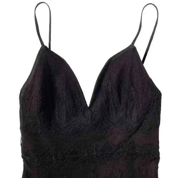 FREE PEOPLE In Love with this City Mesh Lace Overlay Midi Dress - Black - Size 6 - Picture 6 of 9